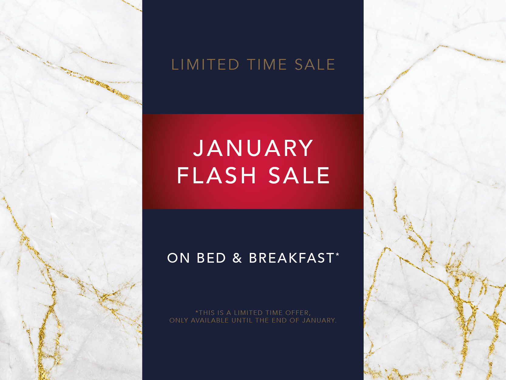 Poster highlight the January sale for bed and breakfast at hotel la tour